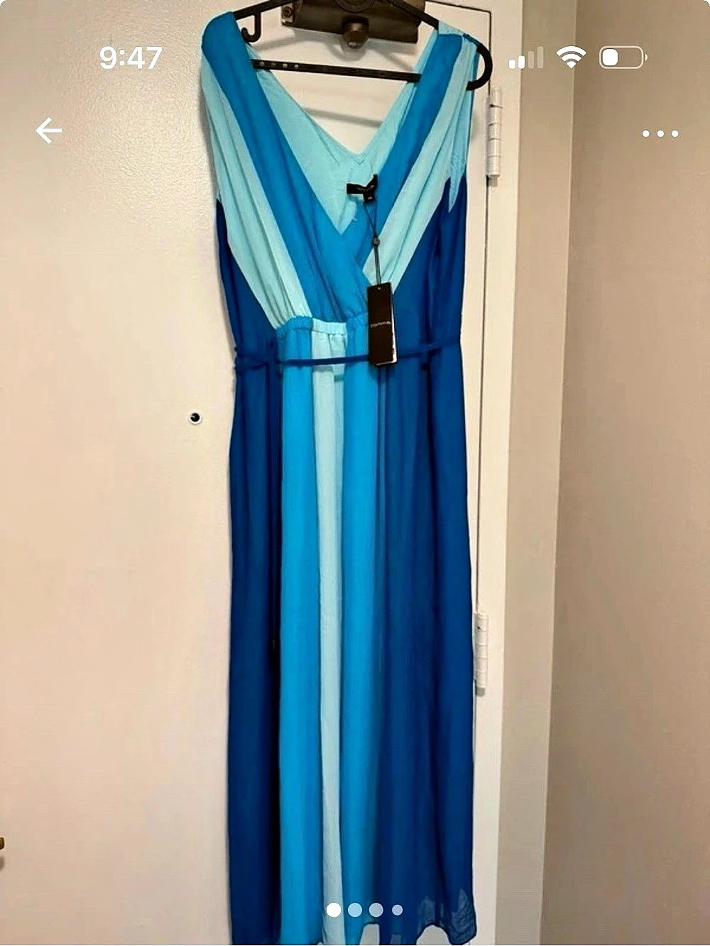 Crombie Color Block Maxi Dress in Blue Size Large NWT